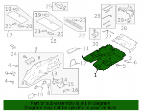 Acoperirea pardoselii din față a Subaru B10 Tribeca