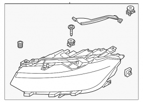 Фара передняя левая VW Jetta 25-26 в сборе LED, без range control