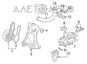 Патрубок водяной помпы Honda CRV 17-19 2.4