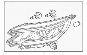 Фара передняя правая Honda CRV 15-16 Touring