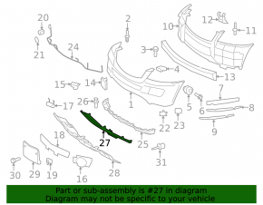 Grilă inferioară bara față Mercedes X164 GL W164 ML