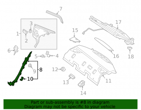 Capac pentru stâlp spate dreapta jos Mercedes W213 E 17-23 negru