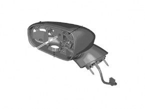 Зеркало боковое правое в сборе Ford Fusion mk5 13-16 11 пинов, поворотник, подогрев, белый