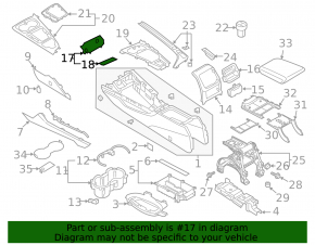 Карман центральной консоли передний Audi A5 F5 18-25 черный