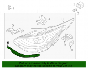 Крепление фары нижнее левое Hyundai Sonata 20-22
