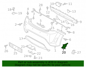 Отражатель задний правый Hyundai Veloster 12-17