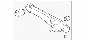 Braț de control inferior, față stânga, spate, Land Rover Range Rover Velar 18-25
