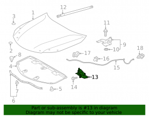 Замок капота Lexus ES300h ES350 13-18 с датчиком