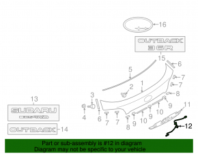 Кнопка открытия двери багажника Subaru Outback 15-19
