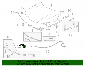 Замок капота Honda Accord 13-17