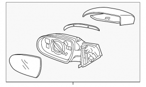 Зеркало боковое левое в сборе Hyundai Elantra AD 17-18 BSM, поворотник, подогрев