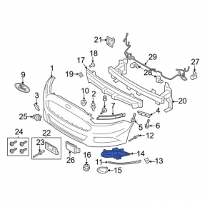 Обрамление птф левое Ford Fusion mk5 13-16 кольцо хром