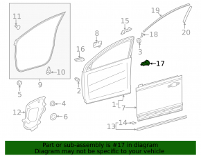 Уплотнитель кожуха передней левой двери задний Toyota Rav4 19-24