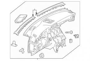 Panou bord negru Mercedes GLC 20-22 fără airbag, cu ornamente, zgârieturi, lovituri