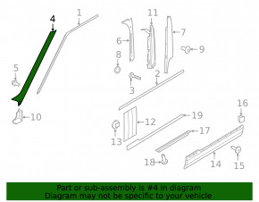 Bandă decorativă stânga parbriz pentru Land Rover Range Rover 13-21
