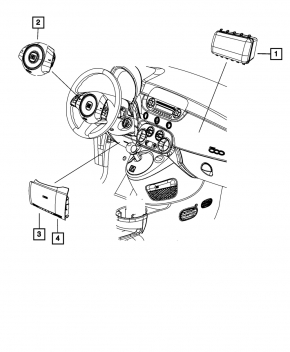 Подушка безопасности airbag пассажирская в торпеде Fiat 500 12-15