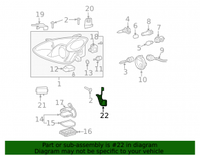 Крепление левой фары нижнее внешнее Lexus RX300 RX330 RX350 RX400h 04-09