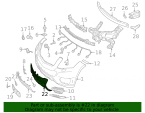 Grila inferioară a barei de protecție față Mercedes GLK-class X204 13-15