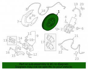 Disc de frână față dreapta Land Rover Range Rover Velar 18-20 325/30mm