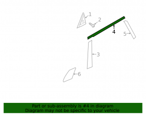Молдинг дверь-стекло центральный задний правый Kia Soul 14-19