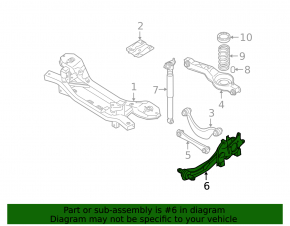 Цапфа задняя левая Mazda3 2.3 03-09 с рычагом