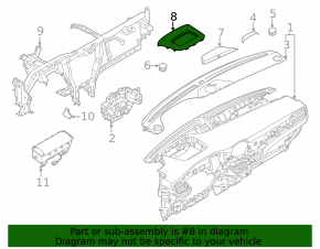 Накладка передней панели под проекцию Ford Escape MK4 20-22 черная