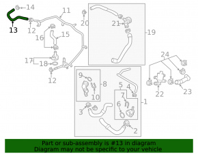 Патрубок системы охлаждения Audi A3 8V 15-20 1.8T, 2.0T