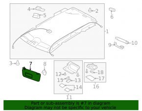 Козырек левый Subaru Forester 14-16 SJ серый, большой, без крючка