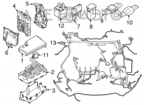 Проводка подкапотная с блоком предохранителей Ford Focus mk3 11-13