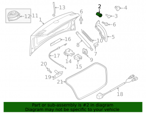 Отбойник крышки багажника левый VW CC 08-17 2 части