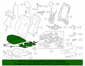 Водительское сидение Toyota Prius 50 Prime 17-19 с airbag, электро, подогрев, кожа черная