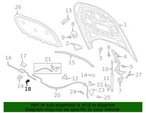 Ручка открытия замка капота подкапотная Audi A4 B9 17-25