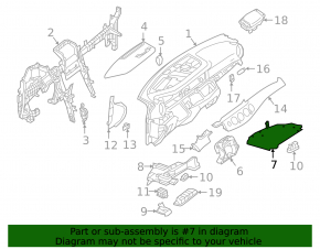 Decorație panou frontal pentru zona picioarelor pasagerului Mercedes W213 E 17-20 negru