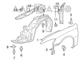 Крыло переднее правое Honda Accord 06-12 Европа