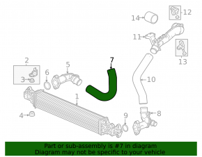 Патрубок интеркулера правый Honda Civic XI FE/FL 22-26 1.5T верхний
