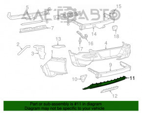 Накладка заднего бампера нижняя Jeep Cherokee KL 14-18 под 2 трубы, структура, Trailhawk
