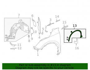 Ornament aripă stânga față Acura MDX 22-26
