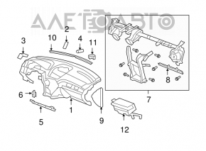 Торпедо передняя панель без AIRBAG Acura MDX 07-11 черн