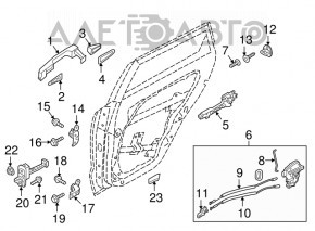 Петля двери верхняя задняя левая Kia Forte 19-24 4d