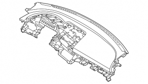 Торпедо передняя панель без AIRBAG Hyundai Elantra 21-23 черная