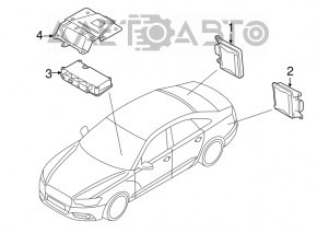 Senzorul de unghi mort (BSM) de pe partea dreaptă a Audi A6 C7 (12-18) este defect.