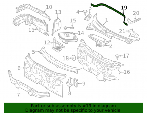 Уплотнитель поддона дворников Mini Cooper F56 3d 14-24