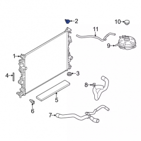 Подушка радиатора верхняя левая Ford Bronco Sport 21-26 1.5T