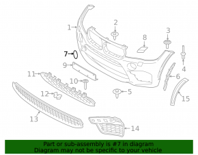 Заглушка буксировочного крюка переднего бампера BMW X5 F15 14-18 M
