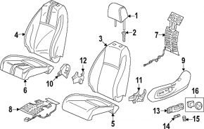 Водительское сидение Honda CRV 23-26 с airbag, электрическое, подогрев, кожа черная с оранжевой строчкой, Sport Touring, Sport-L