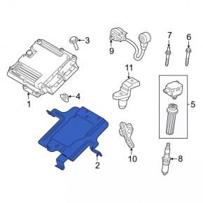 Кронштейн блока ECU компьютер двигателя Ford Explorer 13-19 3.5
