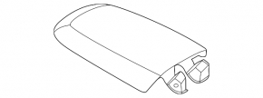 Консоль центральная подлокотник Ford Escape MK4 23-26 в сборе, черная, подлокотник кожа черная с красной строчкой
