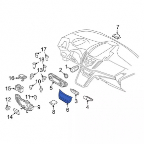 Накладка управления климат-контролем Ford Escape MK3 17-19 черная
