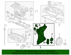 Передняя крышка двигателя Honda Civic X FC 16-21 K20C2 2.0