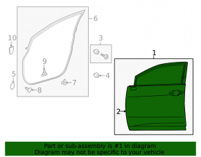 Дверь голая передняя правая Lexus RX350 RX450h 10-15